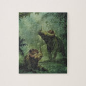 Vintage Dinosaurier, Centrosaurus im Dschungel Puzzle (Vertikal)