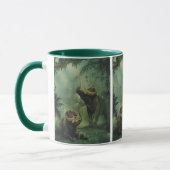 Vintage Dinosaurier, Centrosaurus im Dschungel Tasse (Links)