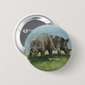 Vintage Dinosaurier, Centrosaurus Weideland auf We Button (Vorne & Hinten)