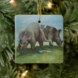 Vintage Dinosaurier, Centrosaurus Weideland auf We Keramikornament