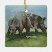 Vintage Dinosaurier, Centrosaurus Weideland auf We Keramikornament (Vorderseite)