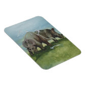 Vintage Dinosaurier, Centrosaurus Weideland auf We Magnet (Rechte Seite)