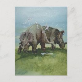 Vintage Dinosaurier, Centrosaurus Weideland auf We Postkarte