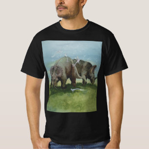 Vintage Dinosaurier, Centrosaurus Weideland auf We T-Shirt