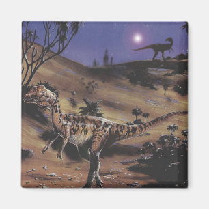 Vintage-Dinosaurier, Dilophosaurus in einer sterne Magnet