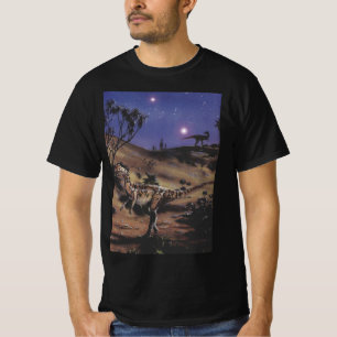Vintage-Dinosaurier, Dilophosaurus in einer sterne T-Shirt