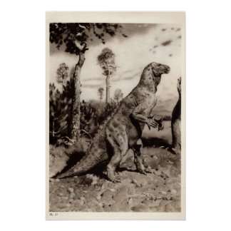 Vintage-Dinosaurier-Druck #1 Poster
