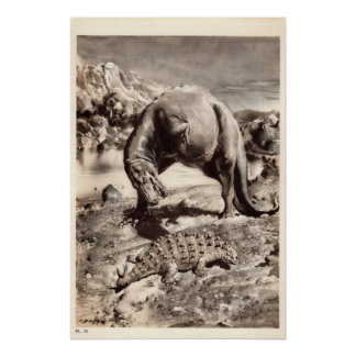 Vintage-Dinosaurier-Druck #2 Poster