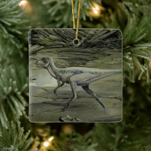 Vintage-Dinosaurier, ein Hypsilophodon aus der Kre Keramikornament