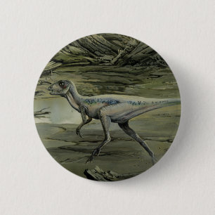 Vintage-Dinosaurier, ein Kreidezeit-Hypsilophodon Button
