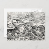 Vintage Dinosaurier-Illustration der 1800er Jahre  Postkarte (Vorne/Hinten)