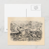 Vintage Dinosaurier-Illustration der 1800er Jahre Postkarte (Vorne/Hinten)