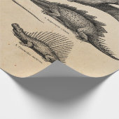 Vintage Dinosaurier-Illustrations-Retro Geschenkpapier (Ecke)
