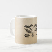 Vintage Dinosaurier-Illustrations-Retro Kaffeetasse (Vorderseite Links)