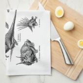 Vintage Dinosaurier-Illustrations-Retro Küchentuch (Viertel Falte)