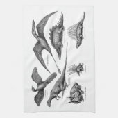 Vintage Dinosaurier-Illustrations-Retro Küchentuch (Vertikal)