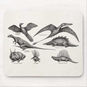Vintage Dinosaurier-Illustrations-Retro Mousepad