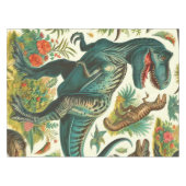 Vintage Dinosaurier-Malerei Tischdecke (Vorderseite (Horizontal))