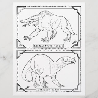 Vintage-Dinosaurier - Malvorlage.