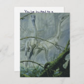 Vintage Dinosaurier, Megapnosaurus Geburtstagspart Einladung (Vorne/Hinten)