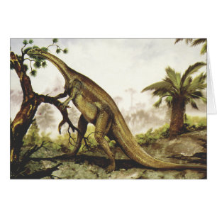 Vintage-Dinosaurier, Plateosaurus, der auf Bäumen 