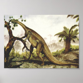 Vintage Dinosaurier, Plateosaurus Weiden auf Bäume Poster