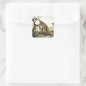Vintage Dinosaurier, Plateosaurus Weiden auf Bäume Quadratischer Aufkleber (Tasche)