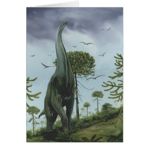 Vintage-Dinosaurier, Sauroposeidon mit fliegenden