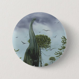 Vintage-Dinosaurier, Sauroposeidon mit fliegenden  Button