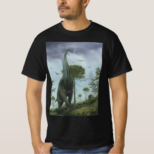 Vintage-Dinosaurier, Sauroposeidon mit fliegenden  T-Shirt