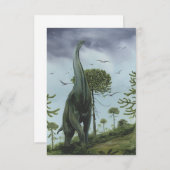 Vintage Dinosaurier, Sauroposeidon mit Vögeln flie (Vorne/Hinten)