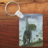Vintage Dinosaurier, Sauroposeidon mit Vögeln flie Schlüsselanhänger (Vorderseite)
