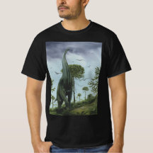 Vintage Dinosaurier, Sauroposeidon mit Vögeln flie