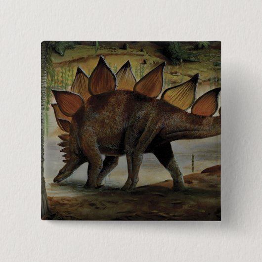 Vintage Dinosaurier, Stegosaurus, Schwanz mit Spik Button (Vorderseite)