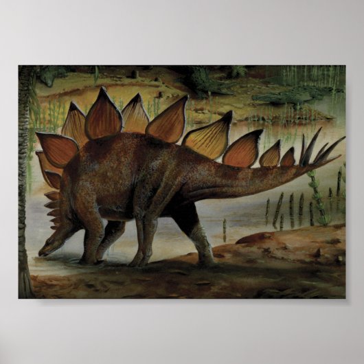 Vintage Dinosaurier, Stegosaurus, Schwanz mit Spik Poster (Vorne)