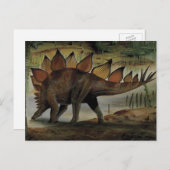 Vintage Dinosaurier, Stegosaurus, Schwanz mit Spik Postkarte (Vorne/Hinten)
