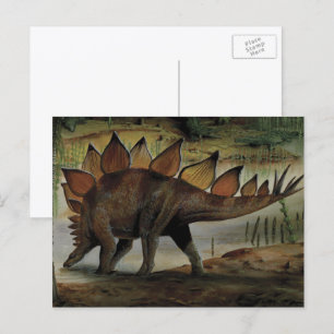 Vintage-Dinosaurier, Stegosaurus, Schwanz mit Stac Postkarte