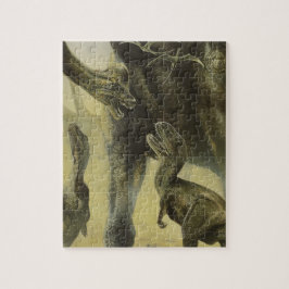 Vintage Dinosaurier, Torvosaurus und Brachiosaurus Puzzle