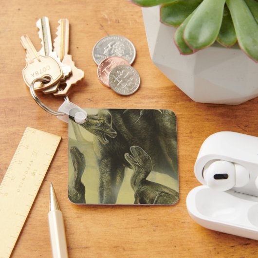Vintage Dinosaurier, Torvosaurus und Brachiosaurus Schlüsselanhänger (Schreibtisch)