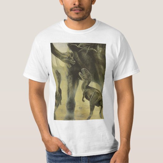 Vintage Dinosaurier, Torvosaurus und Brachiosaurus T-Shirt (Vorderseite)