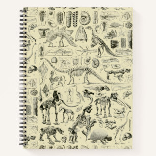 Vintage-Dinosaurierknochen-Fossilien-Kunst Notizblock