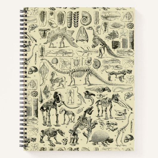 Vintage-Dinosaurierknochen-Fossilien-Kunst Notizblock (Vorderseite)