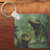 Vintage Dinosaurs, Centrosaurus in the Jungle Schlüsselanhänger (Vorderseite)