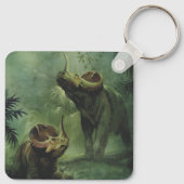 Vintage Dinosaurs, Centrosaurus in the Jungle Schlüsselanhänger (Rückseite)