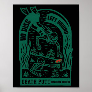 Vintage Disc Golf Keine Scheibe bleibt zurück Lust Poster