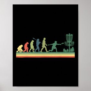 Vintage Disc Golf Lustiges Sport-Evolutions-Kostüm Poster