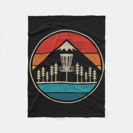 Vintage Disc Golf Rolf Retro Disc Golfer Fleecedecke (Vorderseite)