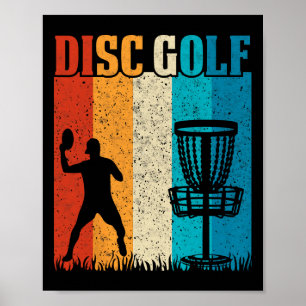 Vintage Disc Golf Sket Spieler Golfer Golf Sport Poster