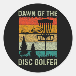 Vintage Disc Golf Spieler Dawn Of The Disc Golfer Runder Aufkleber
