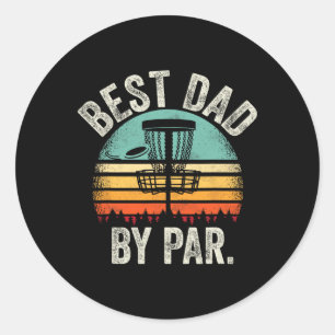 Vintage Disc Golf Vater - Bester Vater Durch Par D Runder Aufkleber